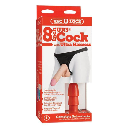 Vac-U-Lock 8 UR3 Cock with Strap-On Flesh - Strap On Sextoys
