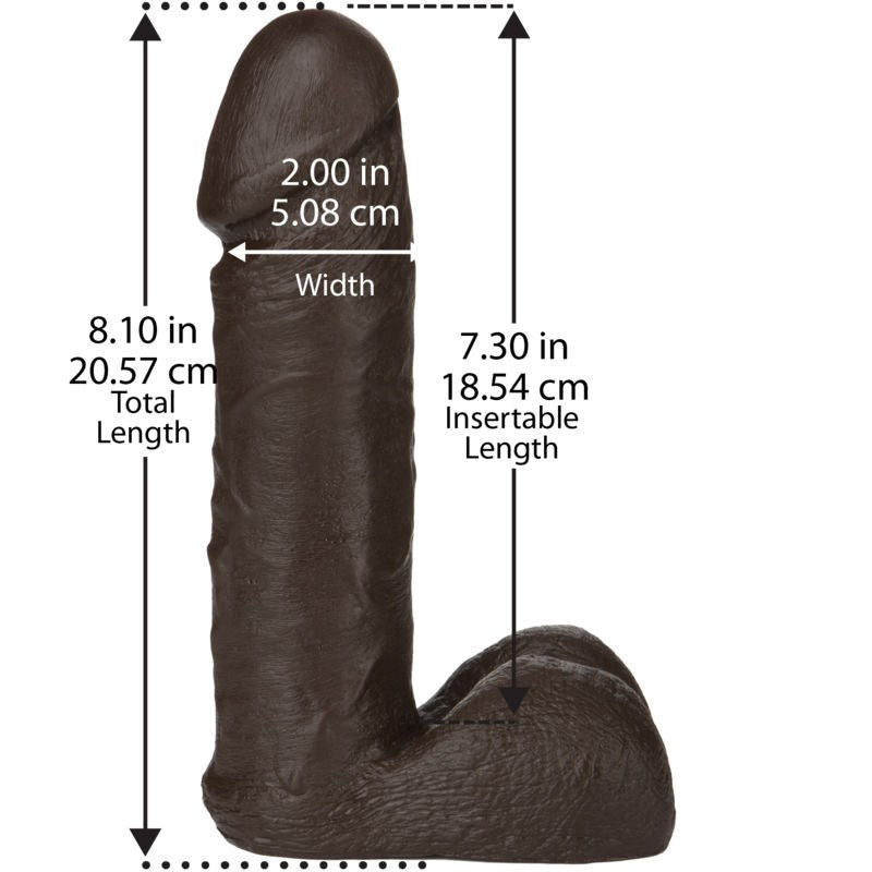 Vac-U-Lock 8\ Realistic Cock Chocolate" Realistic Dildos