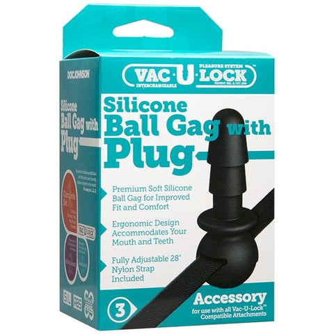 Vac-U-Lock Black Ball Gag - Strap On Sextoys