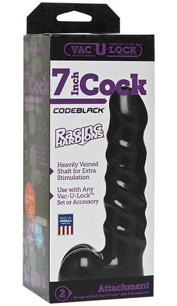 Vac-U-Lock Code Black 7 inch Raging Hard-Ons Cock - Strap On Sextoys