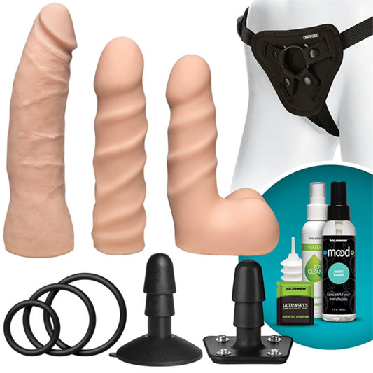 Vac-U-Lock Dual Density Starter Set Vanilla - Strap On Sextoys