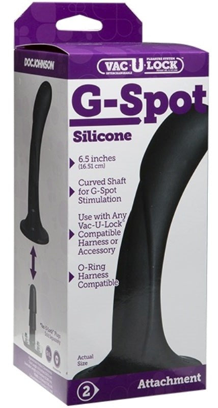 Vac-U-Lock G-Spot Silicone Attachment Black Realistic Dildos