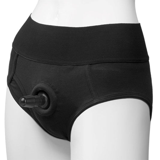 Vac-U-Lock Panty Harness Plug Briefs L/XL Black - Strap On Sextoys