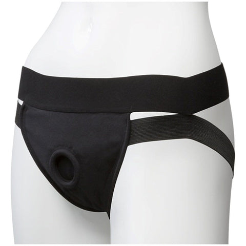 Vac-U-Lock Panty Harness Plug Dual Strap L/XL Black - Strap On Sextoys