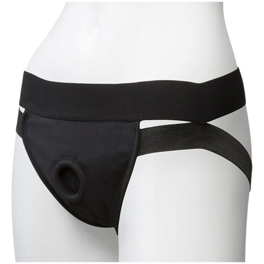 Vac-U-Lock Panty Harness Plug Dual Strap S/M Black - Strap On Sextoys