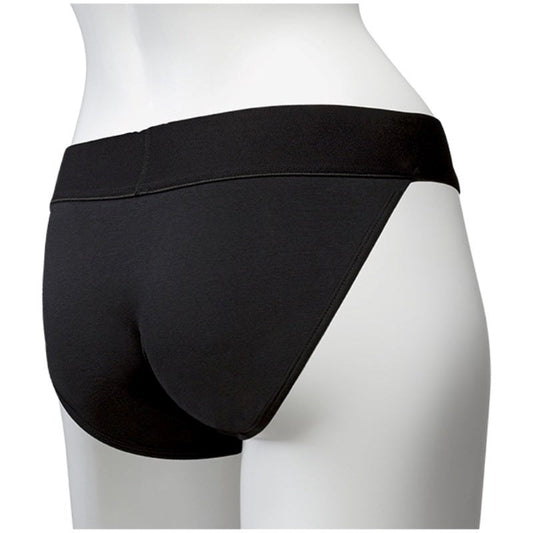 Vac-U-Lock Panty Harness Plug Full Back L/XL Black - Strap On Sextoys