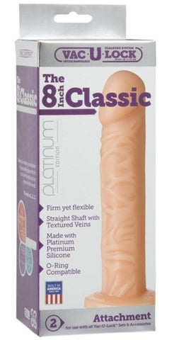 Vac-U-Lock Platinum Edition The Classic Dong 8 Inch Vanilla - Strap On Sextoys