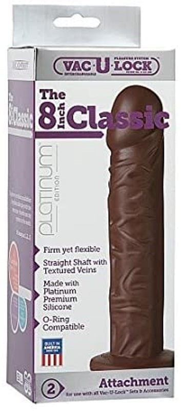 Vac-U-Lock Platinum The Classic 8 inch Realistic Dildos