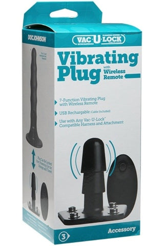 Vac-U-Lock Vibrating Plug with Wireless Remote - Strap On Sextoys