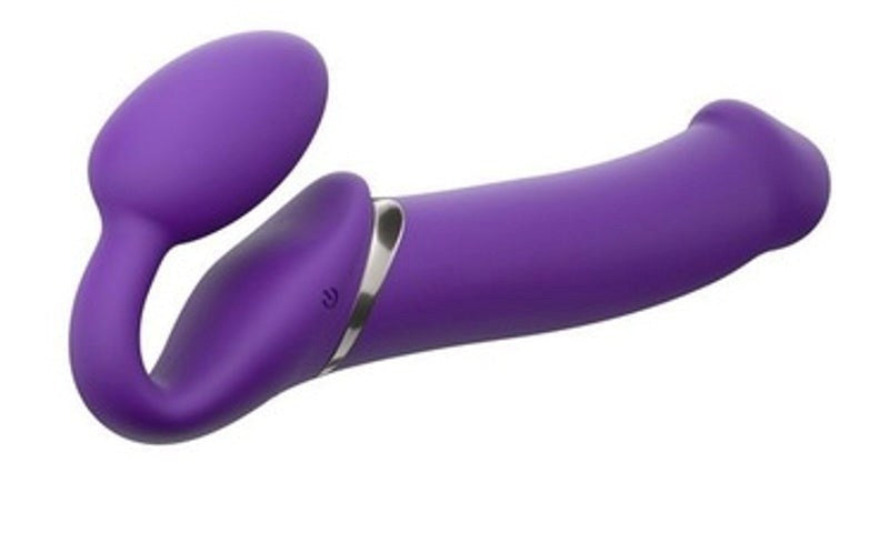 Vibrating Bendable Harness XL Purple Strap On Sextoys