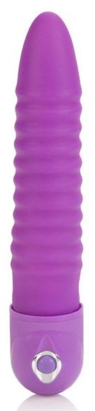 Waterproof Power Stud Ribbed Purple Realistic Dildos