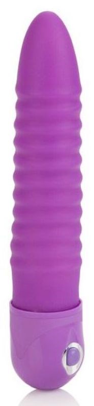 Waterproof Power Stud Ribbed Purple Realistic Dildos