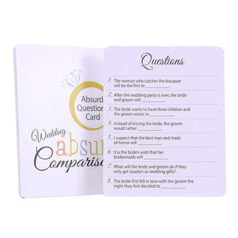 Wedding Absurd Comparisons Adult Card Game - Sex Games, Coupons and Tricks