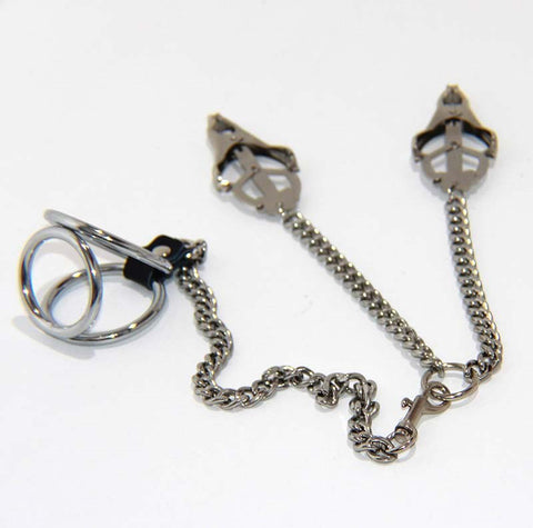 Welled Up Clover Clamps & Cock Ring - Breast and Nipple Toys