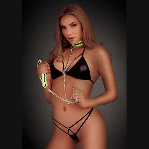 Luminous Dominance - Glow Collar & Leash Set - Collars and Leads