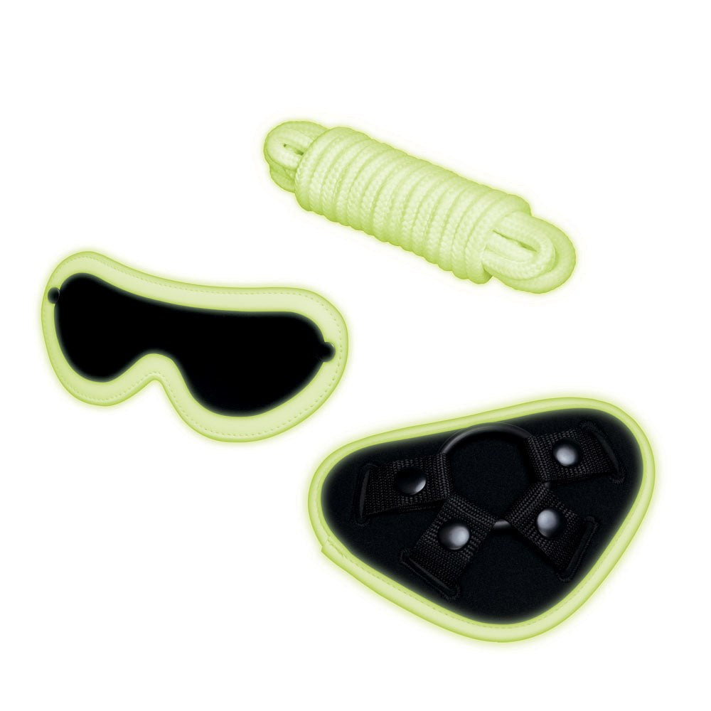 WhipSmart Glow In Dark 4pc Strap-On Sex Toy Set Strap On Sextoys