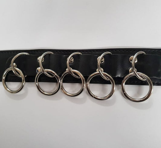 Elegant BDSM Accessory - Wild Cat Slaves Collar with Metal O-rings - Collars and Leads