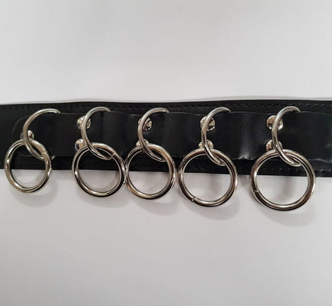 Elegant BDSM Accessory - Wild Cat Slaves Collar with Metal O-rings - Collars and Leads