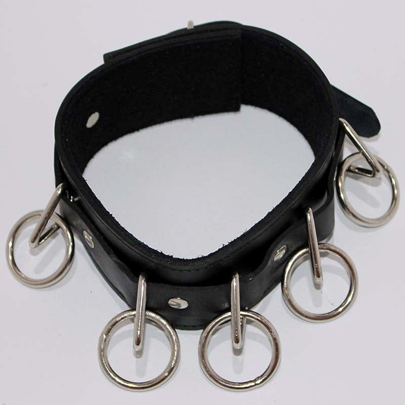 Wild Cat Slaves O-Ring Collar with O-rings and Lead Collars And Cuffs