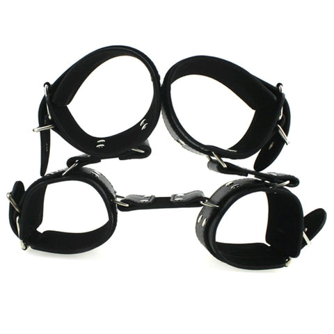 BDStyle Adjustable Leather Cuffs Spreader Bar - Secure and Stylish Restraint - Spreaders and Hangers