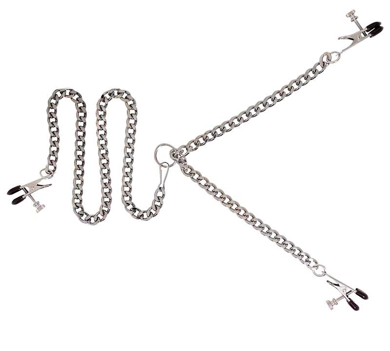 Y-Style Adjustable Broad Tip Clamps With Clit Clamp Cuffs and Restraints