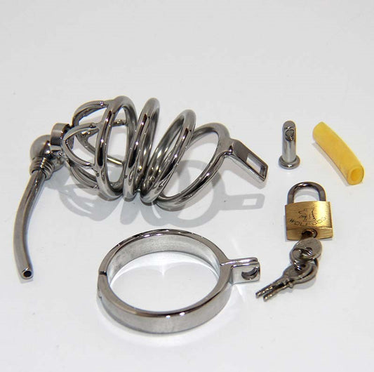 Instituted Cock Cage & Penis Plug Small Male Chastity