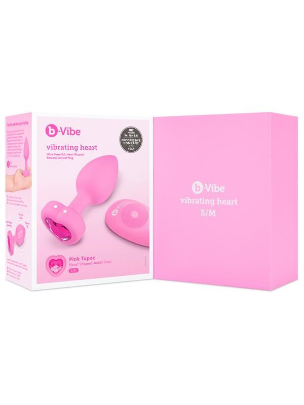 b-Vibe Remote Control Vibrating Jewelled Heart Butt Plug Butt Plugs