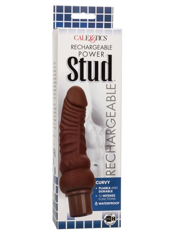 Rechargeable Power Stud Curvy Vibrating Dildo - Vibrating Dildos