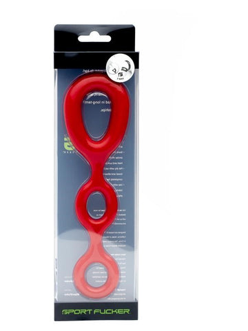 Sport Fucker's Stretchable 3-Way Pleasure Ring - Ball Stretchers and Crushers