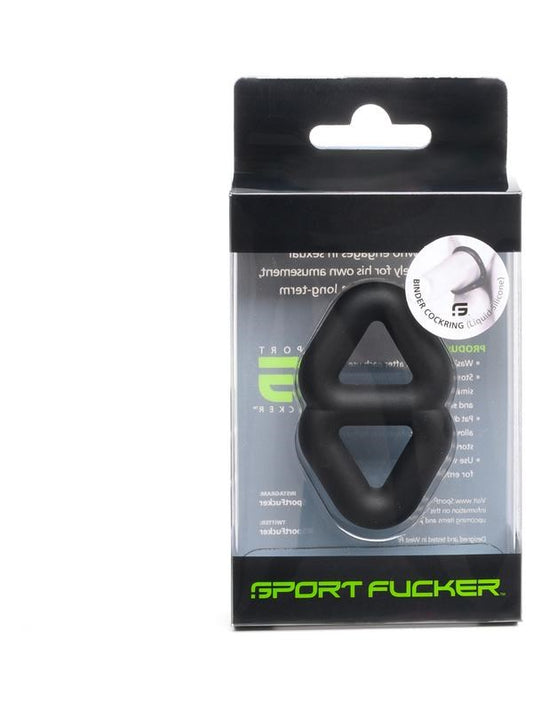 Sport Fucker Binder Ring - Rectangular Silicone Accessory - Stretchy Cock Rings