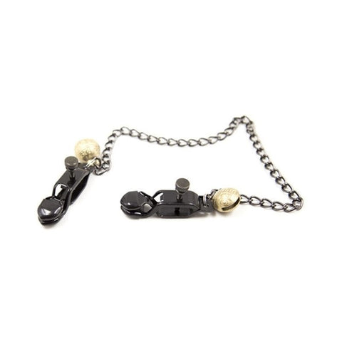Alligator Nipple Clamps With Bell And Chain - Breast and Nipple Toys