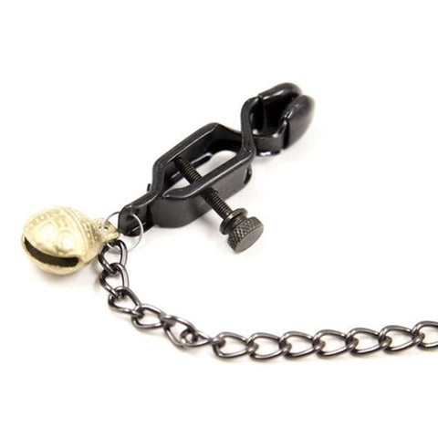Alligator Nipple Clamps With Bell And Chain - Breast and Nipple Toys