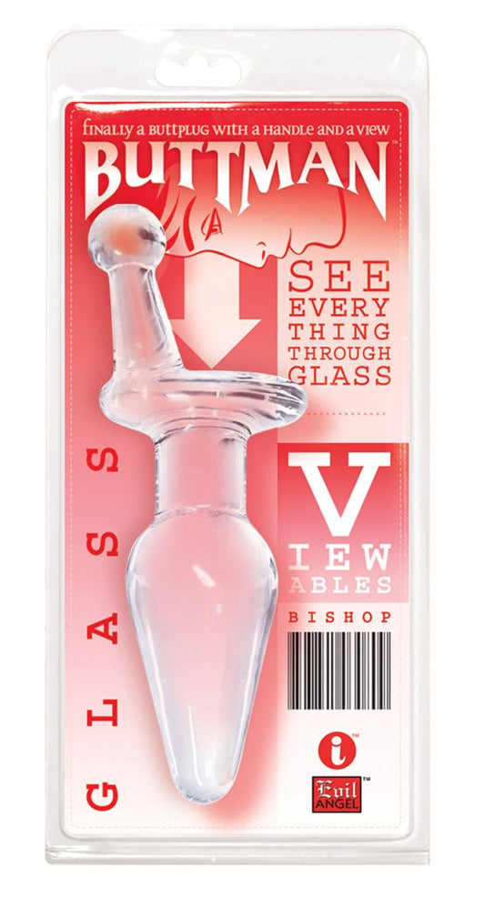 Buttman's Viewable Glass Butt Plug Bishop - Glass Sex Toys