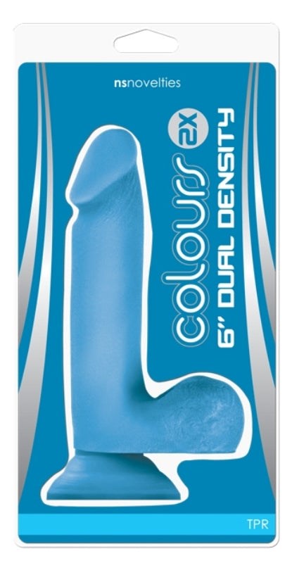 Colours 2X 6 in. Dual Density Blue Realistic Dildos