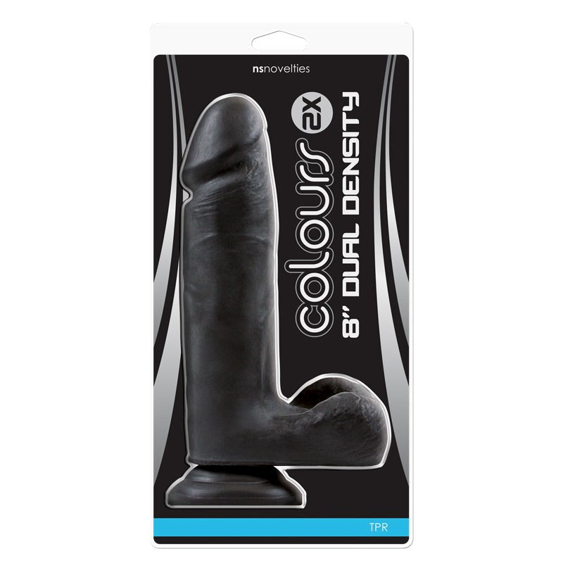 Colours 2X Dual Density 8 inch Dildo Black Realistic Dildos