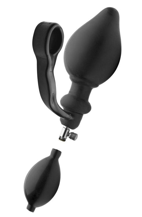 XR Brands Expander - Inflatable Plug with Cock Ring & Removable Pump - Inflatable Dildos and Vibrators