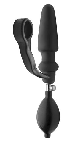 XR Brands Expander - Inflatable Plug with Cock Ring & Removable Pump - Inflatable Dildos and Vibrators