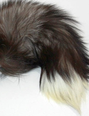 Faux Fox Tail Ribbed Silver Butt Plug - Steel Sex Toys