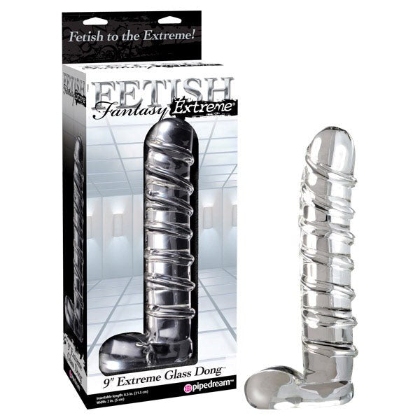 Fetish Fantasy Extreme 9 Inch Extreme Glass Dong Realistic Dildos