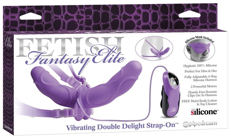 Fetish Fantasy Vibrating Double Delight Realistic Dildo Strap On Sextoys