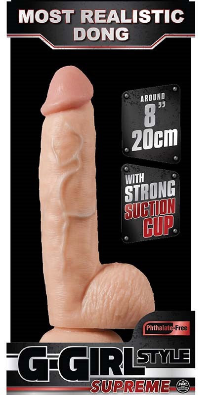 G-Girl 8" Dong Smooth Head Realistic Dildos