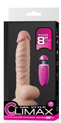 G-Girl Style 8" Climax Vibrating Dong Realistic Dildos