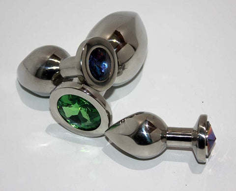 Helix Jewelled Medium Anal Plug Rose Quartz - Steel Sex Toys