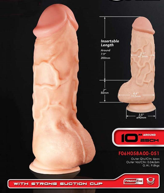 Huge Zone 10 Inch Short Tipped Dong - Realistic Dildos