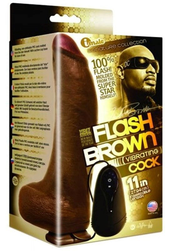 Icon Male Flash Brown 11 inch Vibrating Cock Realistic Dildos