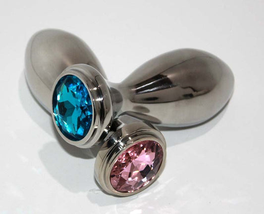Little Boy Jewelled Anal Plug Large Rainbow Steel Sex Toys