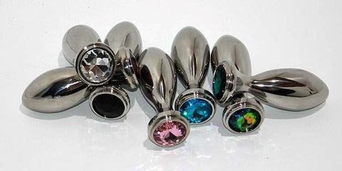 Little Boy Jewelled Small Anal Plug Rose Quartz - Steel Sex Toys
