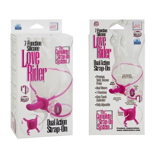 Love Rider Dual Vibrating Strap-on Pink - Strap On Sextoys