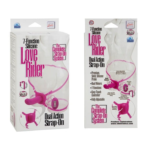 Love Rider Dual Vibrating Strap-on Pink - Strap On Sextoys