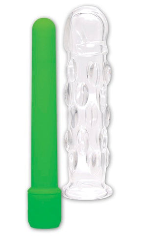 Pipedream Neon Glass Caress Multi Functions G-Spot Vibrator - Glass Sex Toys